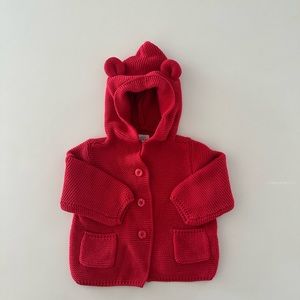 BABY GAP red bear sweater in 3-6 months